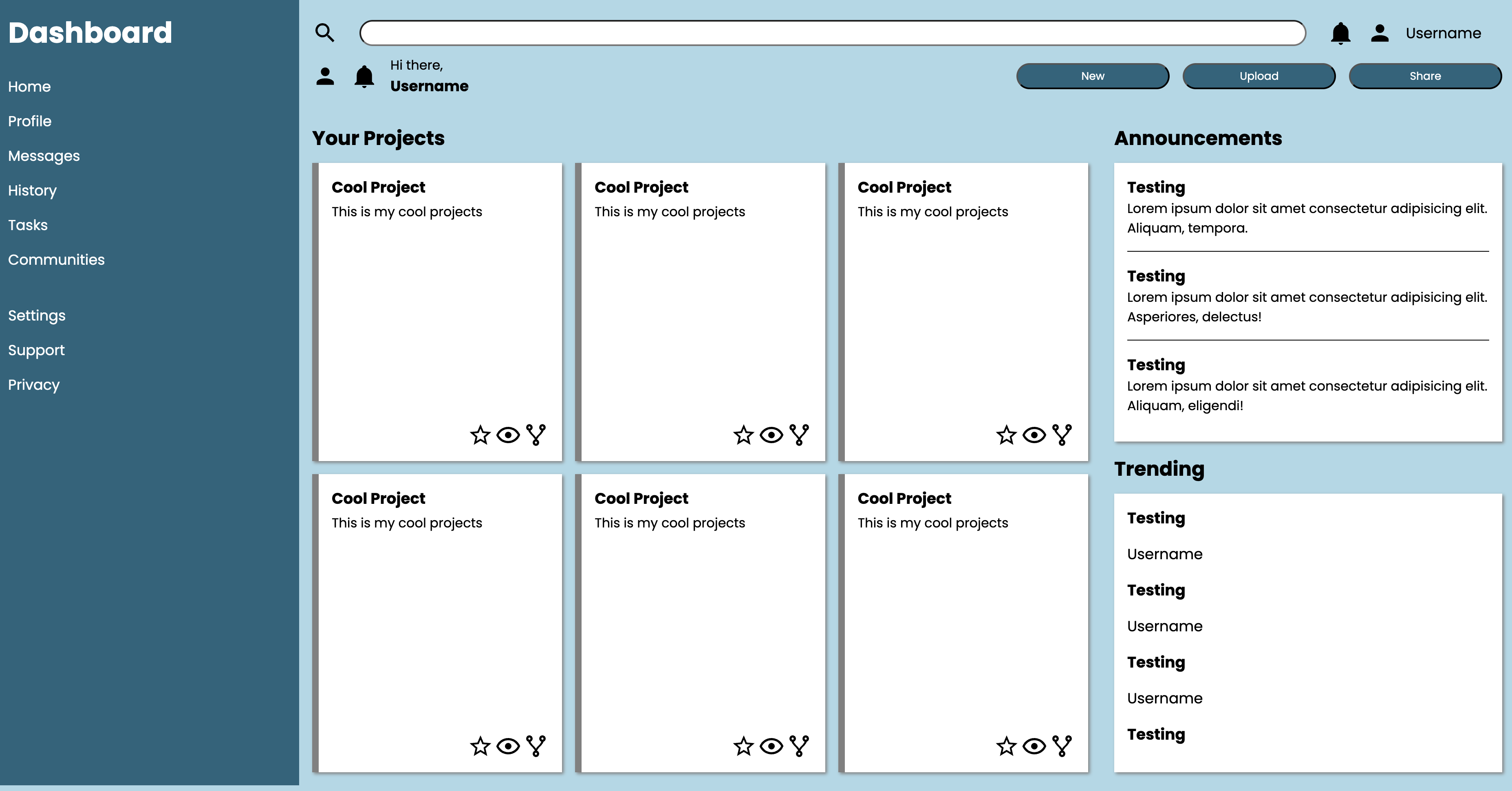 Screenshot of the admin dashboard project